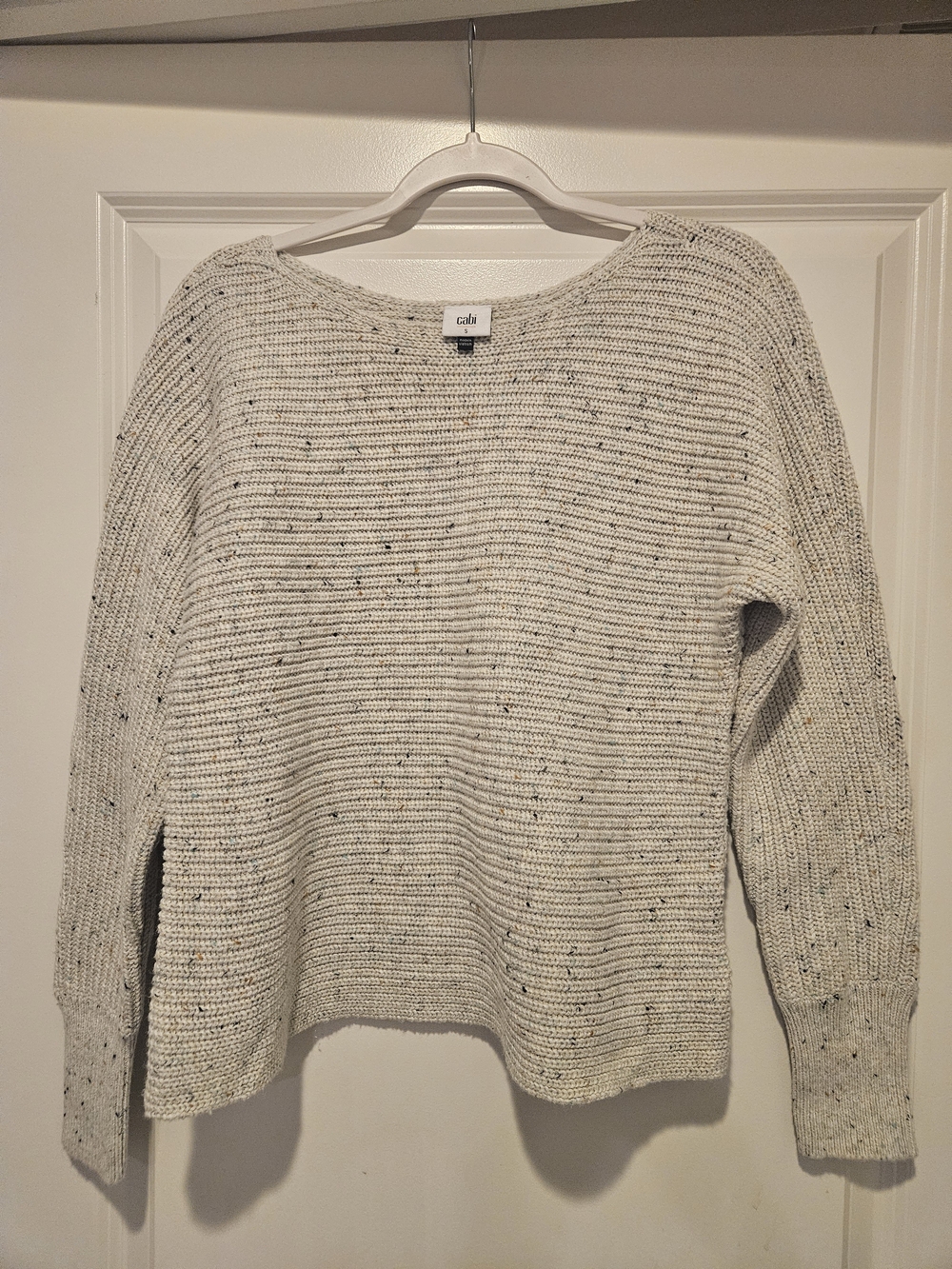 🍂Cabi Tranquil Pullover Knit Sweater Speckled Oatmeal (Size S)